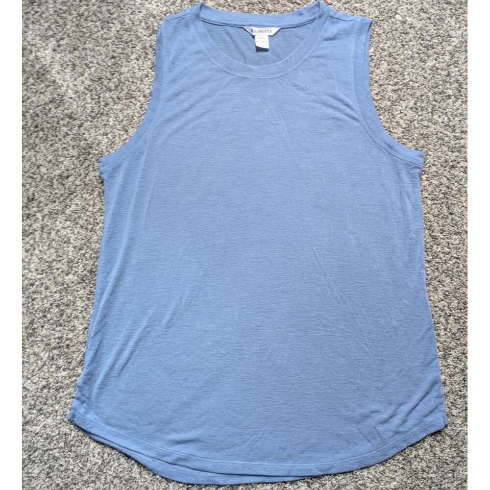 Athleta Breezy Tank Top Women's Large Sleeveless Muscle Shirt Light Blue